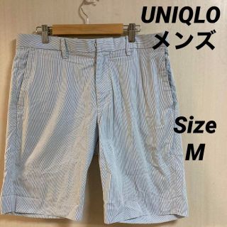 ユニクロ(UNIQLO)の20a462 ユニクロ　メンズ　短パン　ショートパンツ　白青ボーター柄パンツ(ショートパンツ)