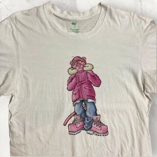 HXS dip ビンテージ   白 ピンクパンサー　アメリカ　キャラ Tシャツ(Tシャツ/カットソー(半袖/袖なし))