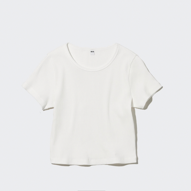 UNIQLO(ユニクロ)のユニクロ リブクロップドT(半袖) S 2枚セット レディースのトップス(Tシャツ(半袖/袖なし))の商品写真