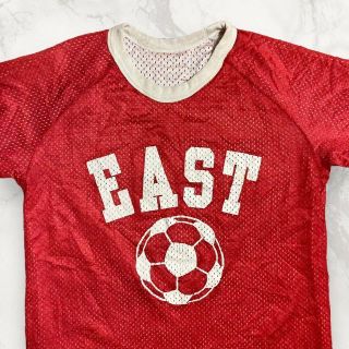 HXL  ビンテージ   赤 イースト　EAST　サッカー ゲームシャツ(Tシャツ/カットソー(半袖/袖なし))