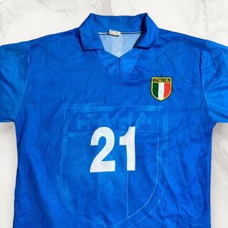 HXH  ビンテージ 90s  青 イタリア　21　スポーツ ゲームシャツ(ポロシャツ)