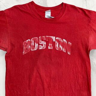 HWP GILDAN 90s  赤 ボストン　カレッジ　スーベニア Tシャツ(Tシャツ/カットソー(半袖/袖なし))