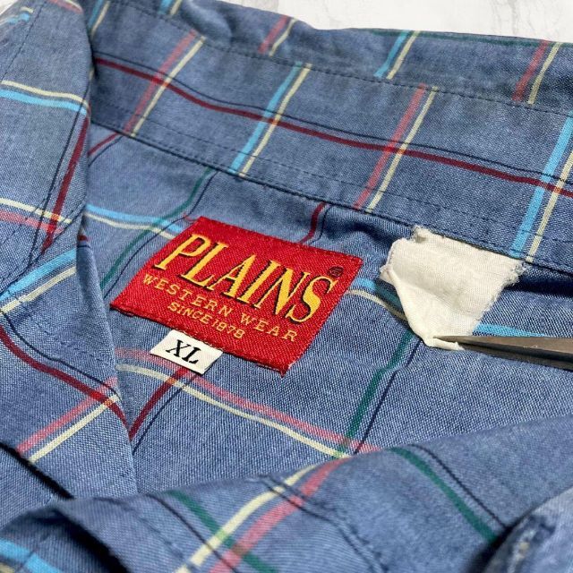 HWE ビンテージ 90s  ネイビー チェック　総柄　ポケット 半袖　シャツ メンズのトップス(シャツ)の商品写真