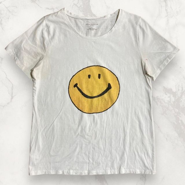 HTS ビンテージ 90 00s 白 スマイリー　にこちゃん　プリント Tシャツ メンズのトップス(Tシャツ/カットソー(半袖/袖なし))の商品写真