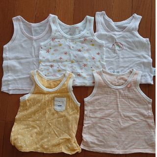 イオン(AEON)のちゃん様専用 肌着 タンクトップ 80 女の子 ５枚セット(タンクトップ/キャミソール)