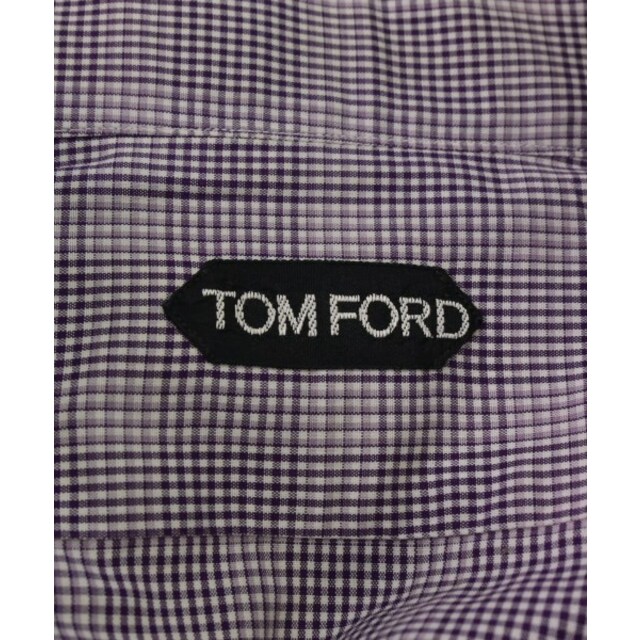 TOM FORD トムフォード ドレスシャツ 42(XS位) 紫(チェック)