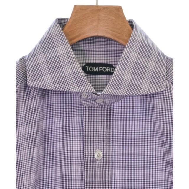 TOM FORD トムフォード ドレスシャツ 42(XS位) 紫(チェック)
