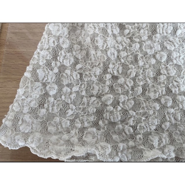 ロングタイプオフホワイト花柄ハンドメイド手作りネックウォーマー新品 日焼け止めに レディースのファッション小物(ネックウォーマー)の商品写真