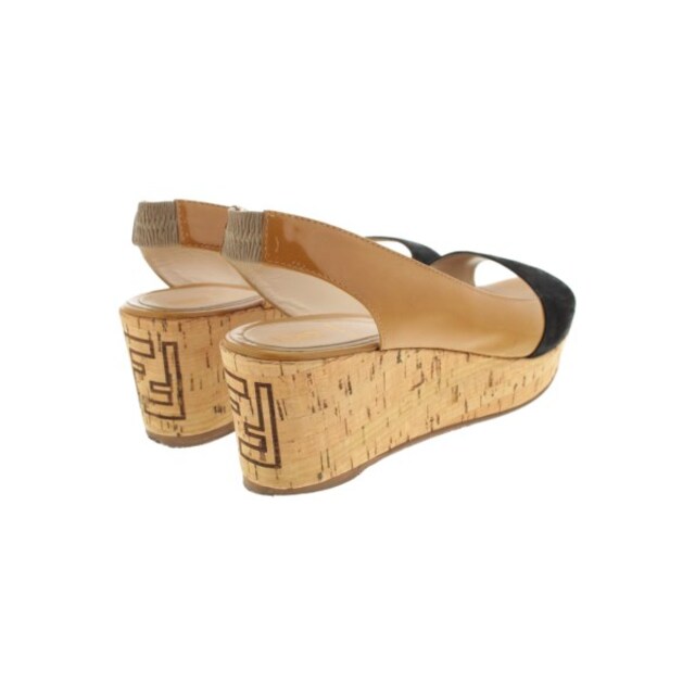 FENDI - FENDI フェンディ サンダル EU38(24.5cm位) マスタード系x黒