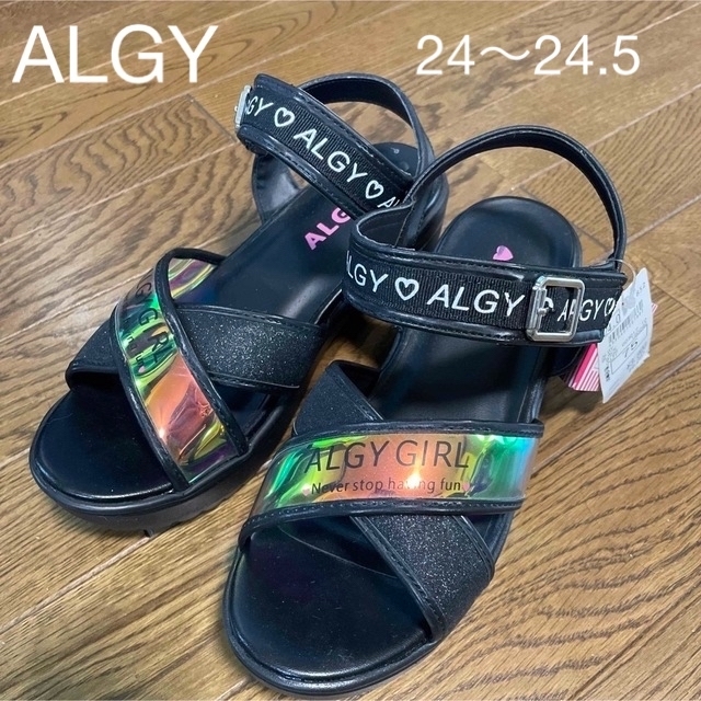 ALGY(アルジー)の新品/24〜24.5センチ/ALGY アルジー/ガールズ　サンダル　② キッズ/ベビー/マタニティのキッズ靴/シューズ(15cm~)(サンダル)の商品写真