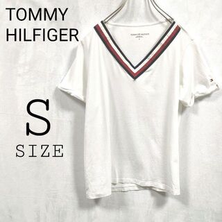 トミーヒルフィガー(TOMMY HILFIGER)のTOMMY HILFIGER トミーヒルフィガー Tシャツ シャツ ホワイト(Tシャツ(半袖/袖なし))