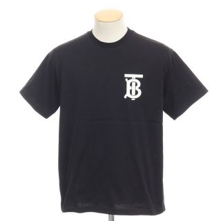 バーバリー(BURBERRY)の【中古】バーバリー BURBERRY コットン 半袖 クルーネック Ｔシャツ ブラック【サイズXS】【メンズ】(Tシャツ/カットソー(半袖/袖なし))