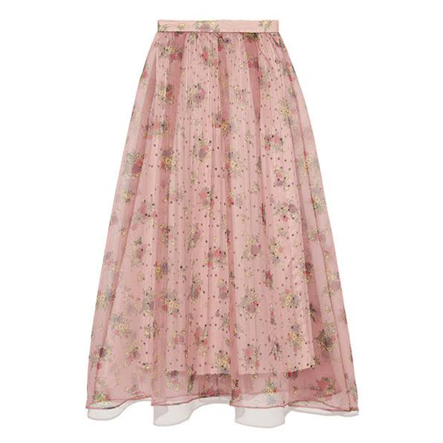 リリーブラウン  シアーフラワーボリュームスカート  花柄 チュール スカート