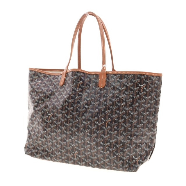 ゴヤール GOYARD サンルイPM コーティングキャンバス トートバッグ ブラックxブラウン【W47xH26.5xD14】【ユニセックス】