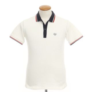 フレッドペリー(FRED PERRY)の【中古】フレッドペリー FRED PERRY コットン 鹿の子 半袖 ポロシャツ ホワイト【サイズM】【メンズ】(ポロシャツ)