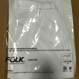 未使用 FOLK ストレートパンツ S ホワイト 白衣 スクラブ(その他)