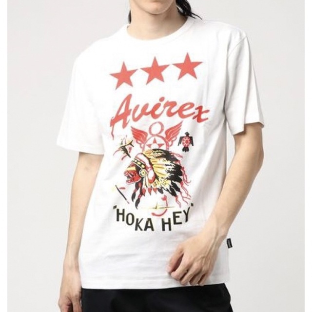 ★新品★AVIREX プリントTシャツ ホワイト/M