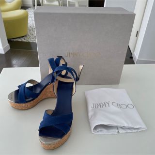 ジミーチュウ(JIMMY CHOO)の１回のみ使用　ジミーチュウ　ウェッジソールサンダル　34(サンダル)