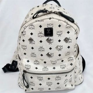 MCM ホワイト リュック Mサイズ エムシーエム 白 - リュック/バックパック