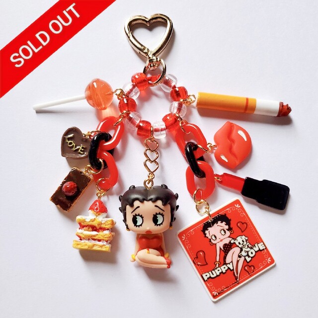 じゃらじゃらキーホルダー✰︎Betty Boop ハンドメイドのアクセサリー(キーホルダー/ストラップ)の商品写真