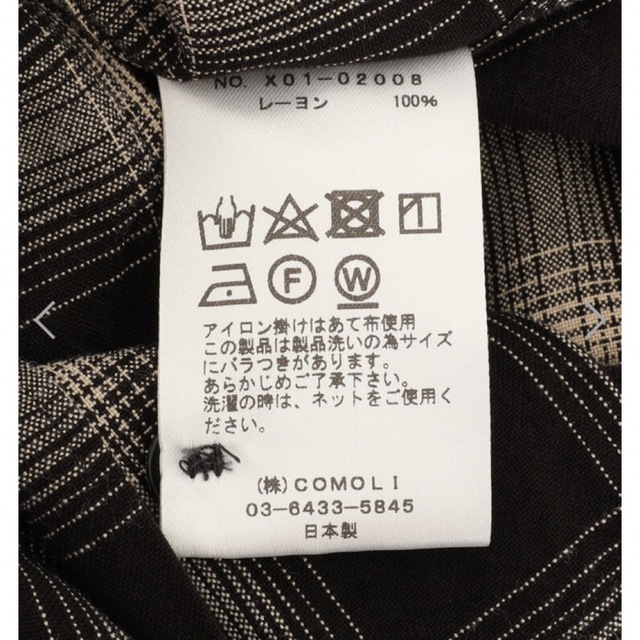 COMOLI(コモリ)の新品　23ss comoli コモリ レーヨンチェック オープンカラーシャツ 1 メンズのトップス(シャツ)の商品写真