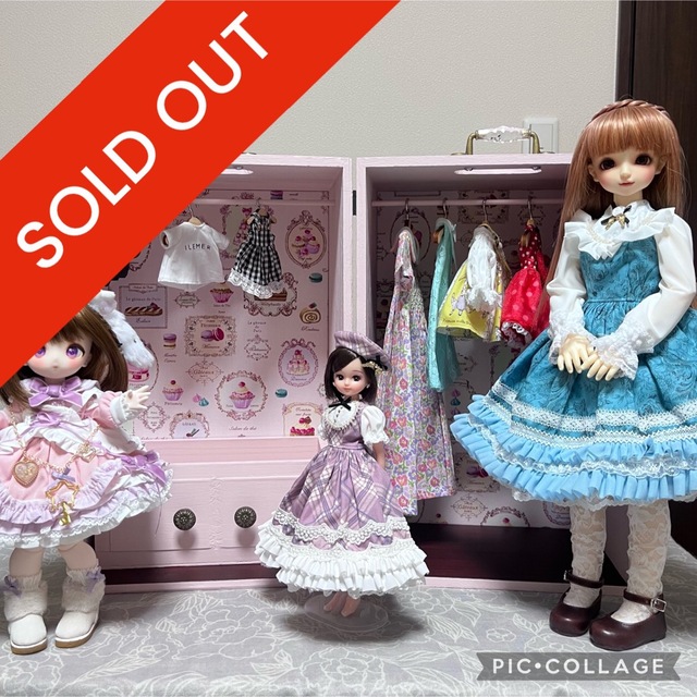 ぬいぐるみ/人形SDM MDD 幼SD リカちゃん イーマリー ドール用 クローゼット ピンク