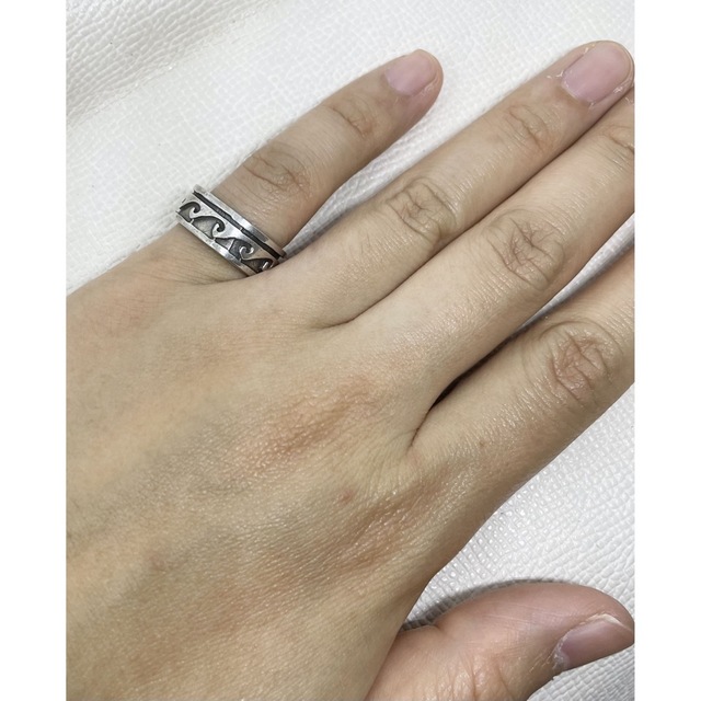波柄SILVER925 平打ち シルバー925リング シンプル 銀指輪ちぃ5 波柄SILVER925 平打ち シルバー925リング シンプル 銀指輪ちぃ5