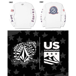ボルコム(volcom)の激レア ボルコム x TEAM USAスノーボード ロングＴ US Lサイズ 白(Tシャツ/カットソー(七分/長袖))