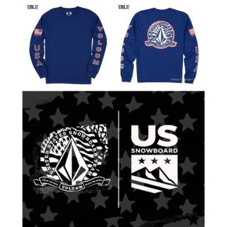 ボルコム(volcom)の激レア ボルコム x TEAM USAスノーボード ロングＴ US Sサイズ 紺(Tシャツ/カットソー(七分/長袖))