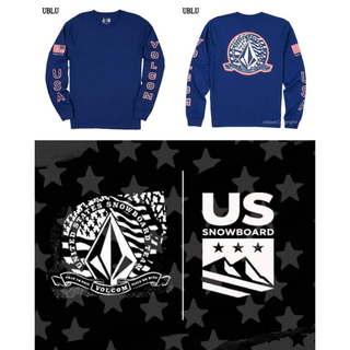 ボルコム(volcom)の激レア ボルコム x TEAM USAスノーボード ロングＴ US Mサイズ 紺(Tシャツ/カットソー(七分/長袖))