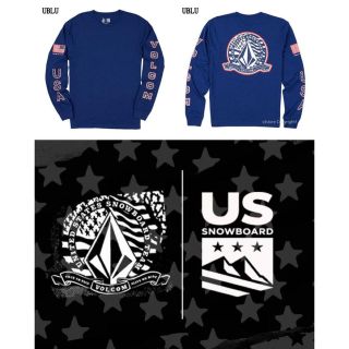 ボルコム(volcom)の激レア ボルコム x TEAM USAスノーボード ロングＴ US Lサイズ 紺(Tシャツ/カットソー(七分/長袖))