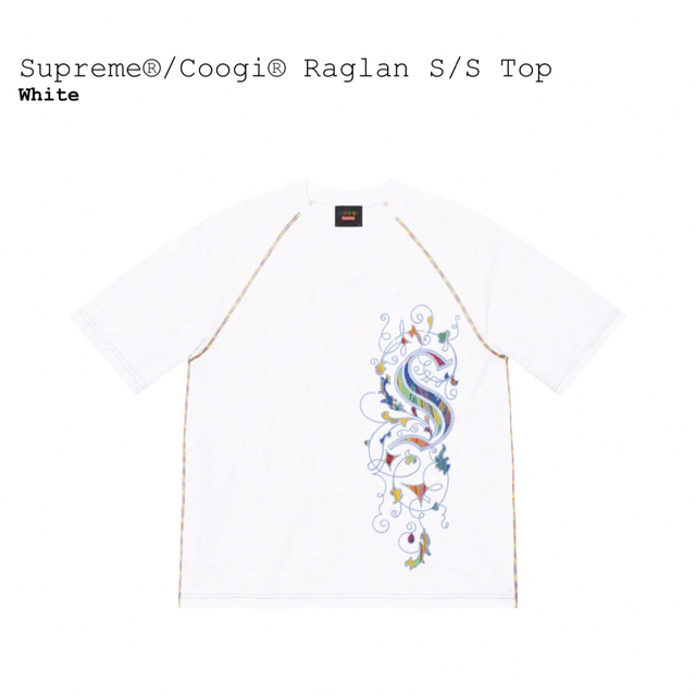 WhiteSIZESupreme Coogi Raglan S/S Top