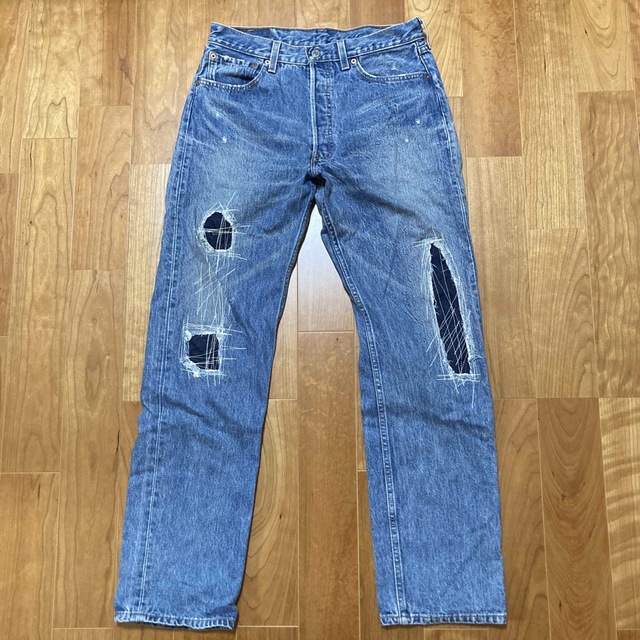 【00's米国製Levi's】リーバイス501 ダメージ加工　パッチワーク39s米国製Levi