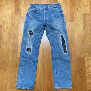 ゴーマルイチ(501)の【00's米国製Levi's】リーバイス501 ダメージ加工　パッチワーク(デニム/ジーンズ)