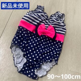 ◎新品未使用　可愛いピンクリボン水着　90〜100cm(水着)