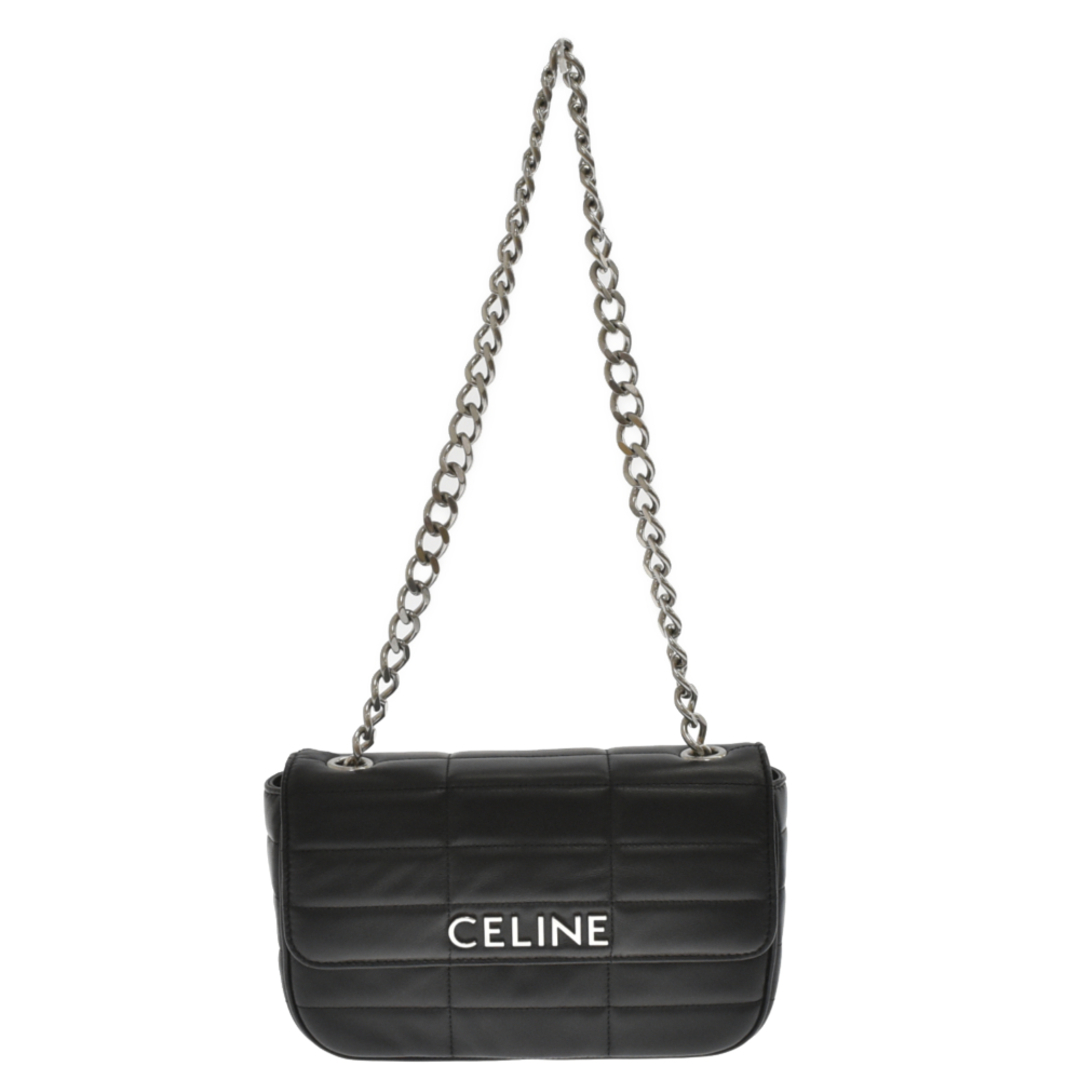 CELINE セリーヌ マトラッセ キルティング チェーン ショルダー バッグ ブラック