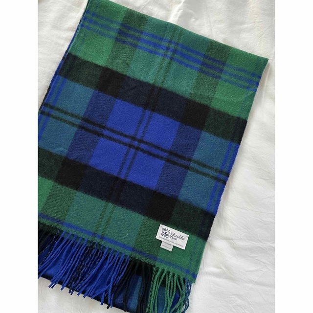 ジョンストンズ カシミヤ 中判ストール べアード 美品 驚きの価格 6000
