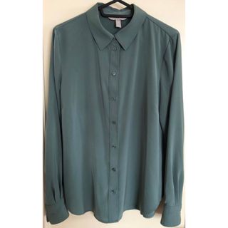 エイチアンドエム(H&M)のH&M   シャツ   ブラウス   グリーン(シャツ/ブラウス(長袖/七分))