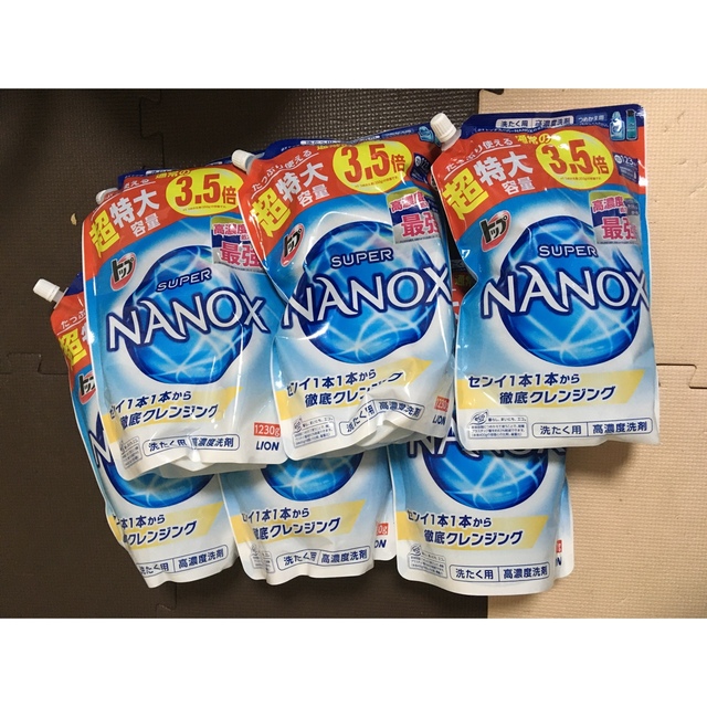 洗剤/柔軟剤トップ　スーパーナノックス　NANOX 詰め替え 1230g 6袋