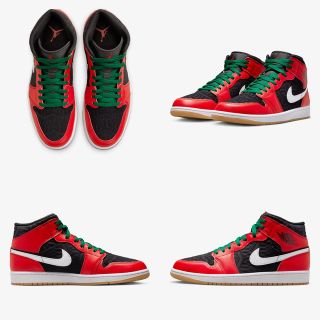 ジョーダン(Jordan Brand（NIKE）)のエア ジョーダン 1 MID SE👟❤️💚🖤(スニーカー)