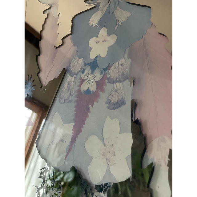 ピエロ壁掛けミラー押し花アート鏡 インテリアミラー壁掛け ピエロ壁掛けミラー押し花アート鏡 インテリアミラー壁掛け
