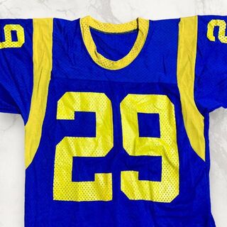HSF NFL 90s 00s USA製 青 黄色 USA　29 ゲームシャツ(Tシャツ/カットソー(半袖/袖なし))