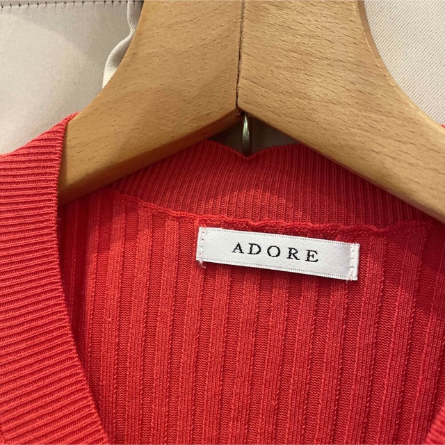 ADORE(アドーア)のADORE アドーア リブニット カットソー 半袖ニット レディースのトップス(ニット/セーター)の商品写真