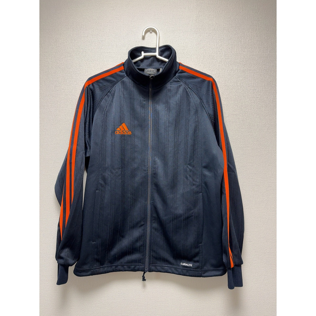 adidas アディダス ジャージ 上下セット オレンジ線 三本線 濃紺