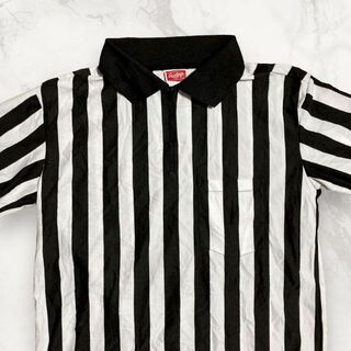 HSA Rawlings ビンテージ 90s 白 黒 ストライプ　ゲームシャツ(ポロシャツ)
