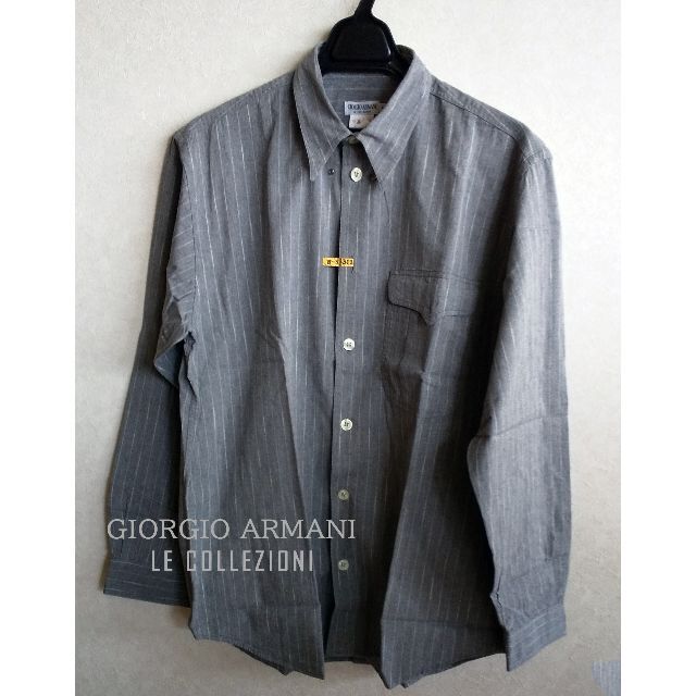 GIORGIO ARMANI シャツ グレー ストライプ L - シャツ