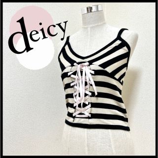 デイシー(deicy)のdeicy デイシー M インナー トップス タンクトップ リボン付き ボーダー(Tシャツ(半袖/袖なし))