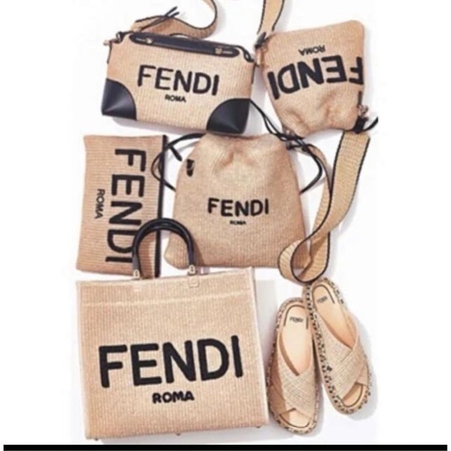 FENDI - 極美品 2021SS Fendi フェンディ ロゴ サンダル ラフィアの ...