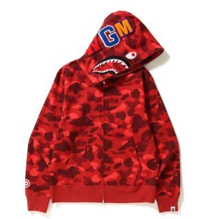 BAPE シャークパーカー 赤 L