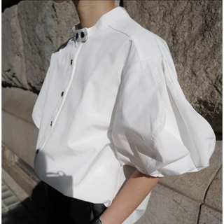 マチャットmachattパフスリーブWボタンシャツの通販 by yh.shop｜ラクマ
